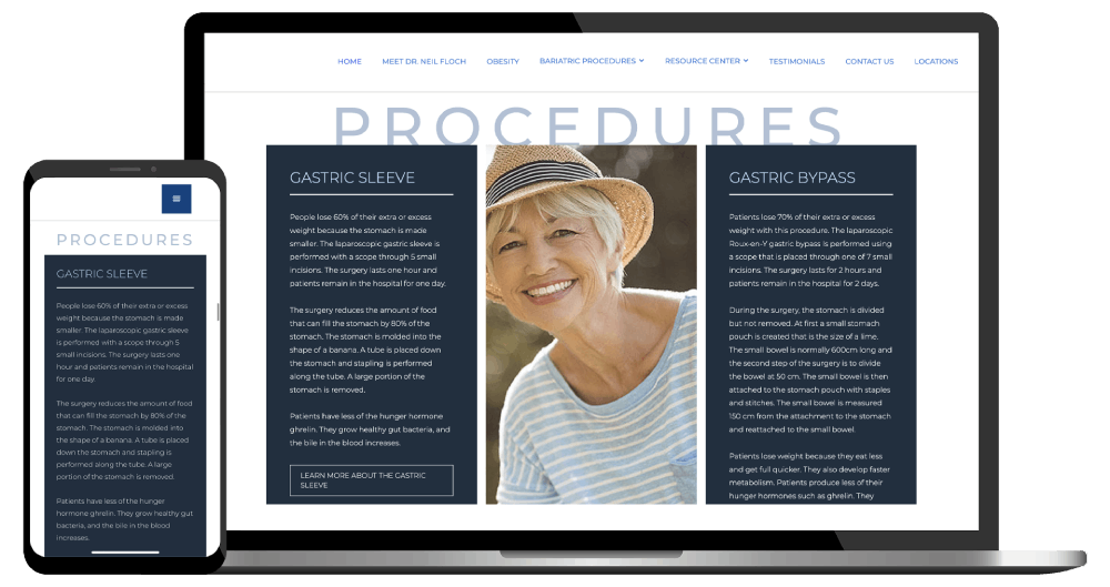 bariatric surgery website design example 3