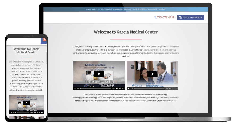 Urology website design example 1