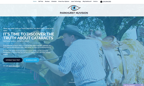 Parkhurst Nuvision Landing Page Example