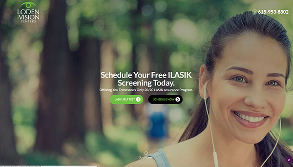 Loden iVision Centers Landing Page Example