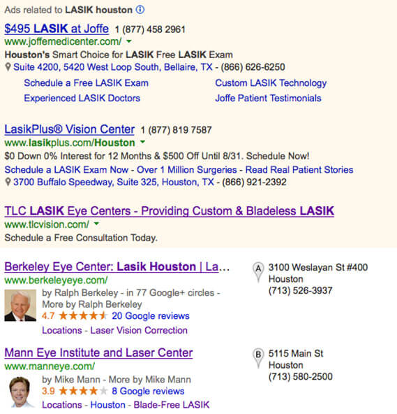 Search Results on Google Example