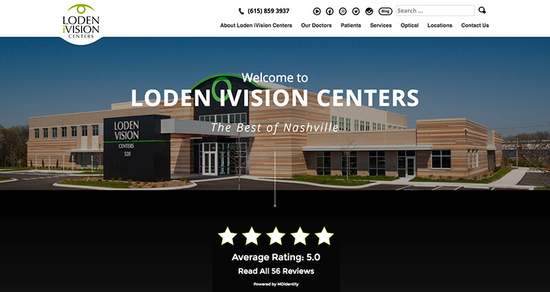 Screenshot of the Loden Vision Website