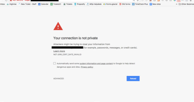 Your Connection is Not Secure Screenshot