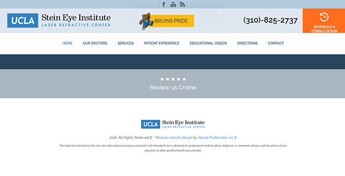 Stein Eye Institute Website Screenshot