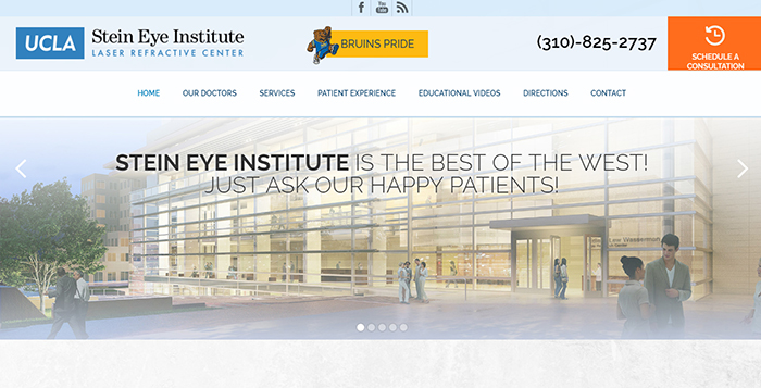 UCLA Stein Eye Institute Website Screen Shot