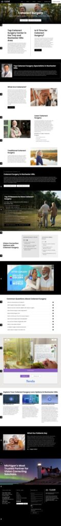 Second image of the Clear Vision Center website, which won Bronze in the Website Design category at the 41st Healthcare Ad Awards