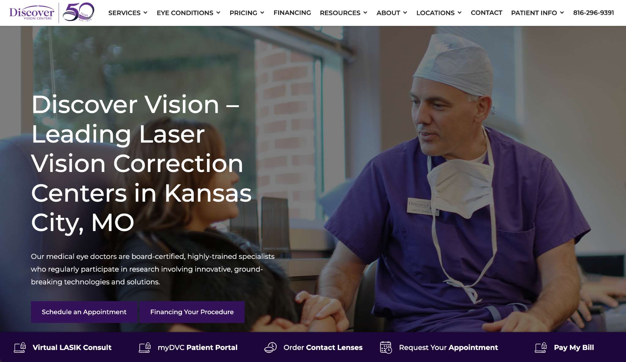 Discover Vision - Medical Website Design