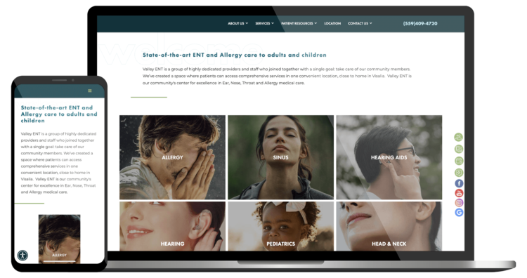 Ear, Nose. Throat website design