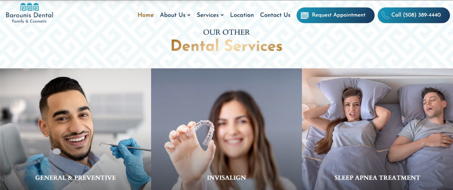 Barounis Dental website branding