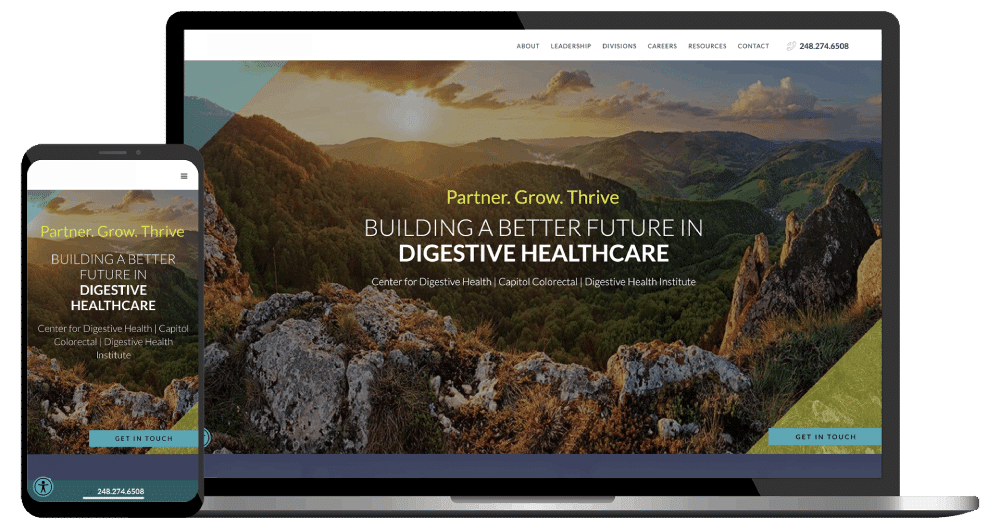 Gastroenterology website design example