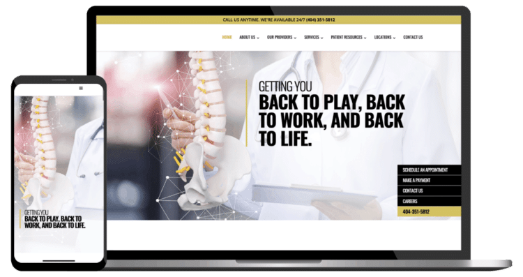 Orthopedic website design - example 1