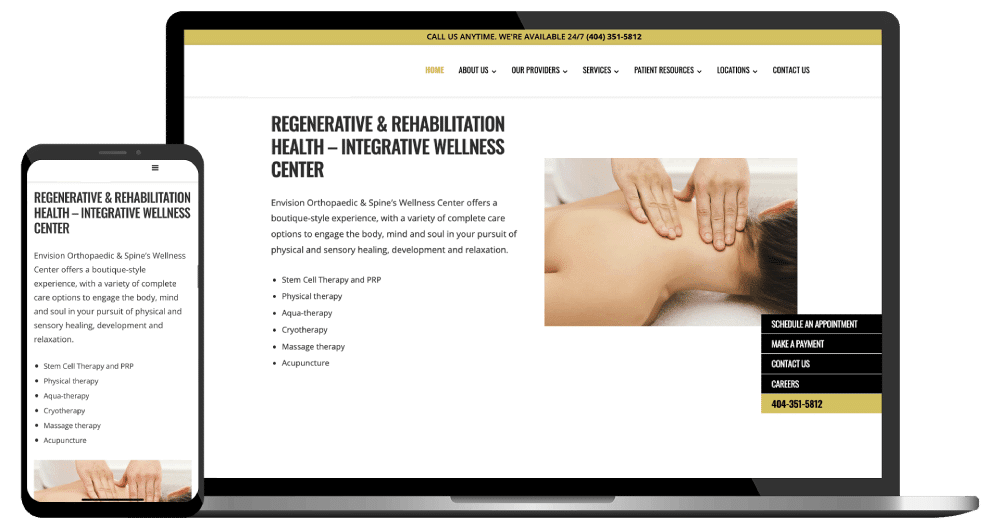 Orthopedic website design example