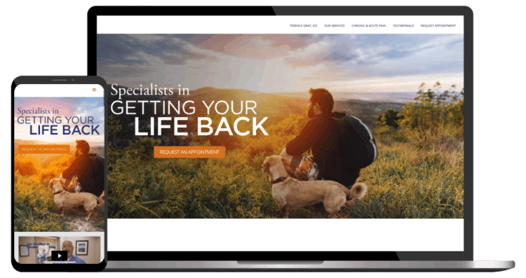 Pain management website design - example 1