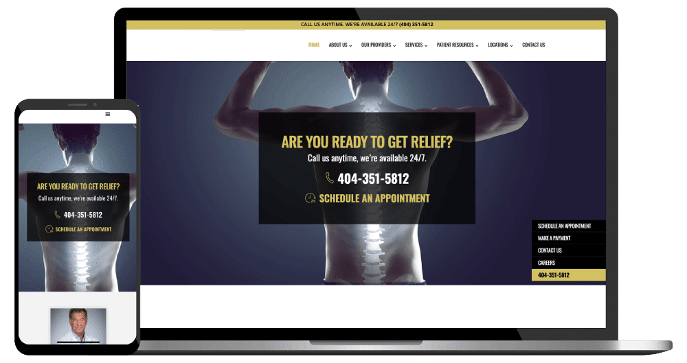 Pain Management website design example