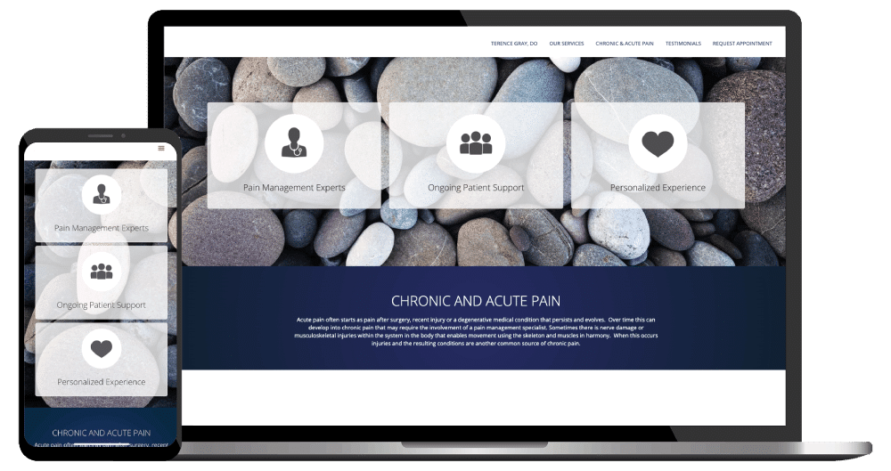 Pain Management website design example