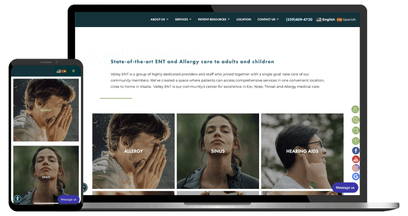 Immunology & Allergy website design example