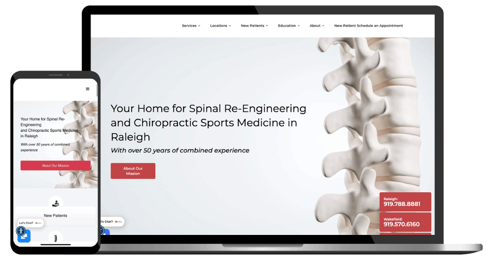 Chiropractor website design example