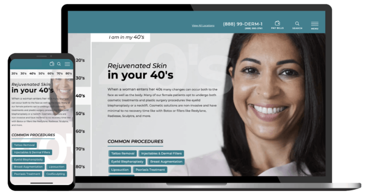 Dermatology Website Design - Example 3