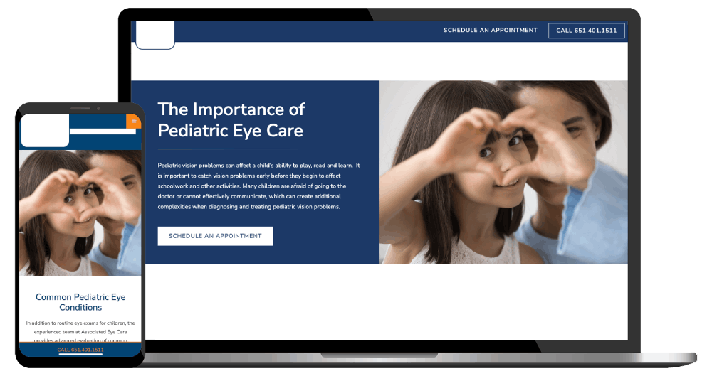 Pediatric website design example