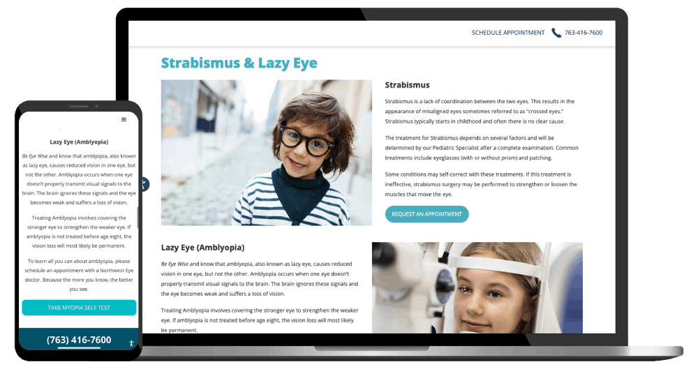 Pediatric website design example