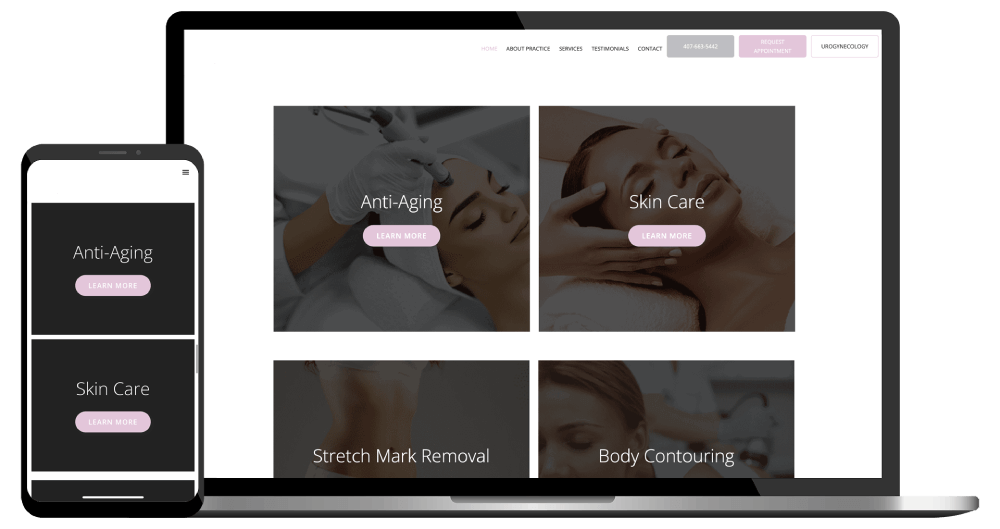 Medical Spa website design example