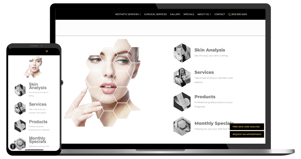 Dermatology Website Design example